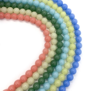 Polished colorful natural stone round beads for DIY jewelry necklaces and bracelets