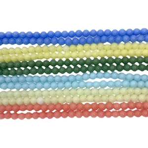 Polished round luminous stone beads for DIY jewelry making in multiple vibrant colors