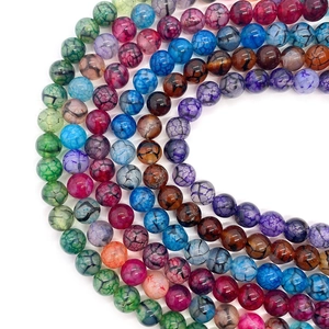 Kleurrijke 8-10mm drakenader agaat ronde kralen voor DIY kettingen en sieraden maken