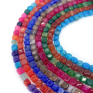 Regenbogen Drachenader Achat Quadratische Perlen 8mm für DIY Schmuck und Halsketten