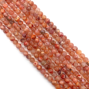 Gepolijste natuurlijke drakenader agaat kralen in oranje en rood voor DIY-sieraden