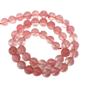 Pink watermelon crystal beads with natural texture for DIY necklace and jewelry making