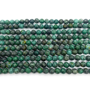 Polished natural African Turquoise round stone beads for DIY jewelry making and necklaces