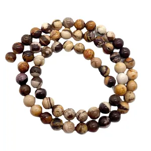 Φυσικές χάντρες Jasper Zebra 6-10mm στρογγυλές για DIY αξεσουάρ κατασκευής κοσμημάτων
