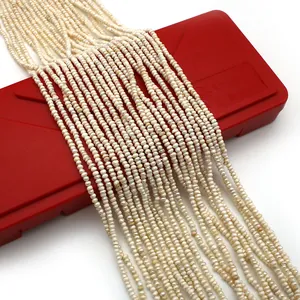 Natürliche weiße Süßwasserperlen für DIY-Schmuck, kleine 2-3mm unregelmäßige Perlen