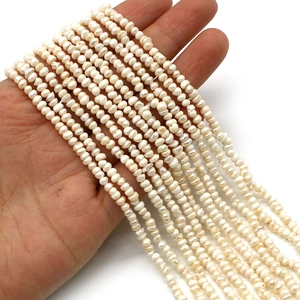 Natürliche 2-3mm weiße Süßwasserperlen für DIY-Schmuckherstellung und Bastelarbeiten