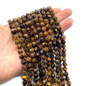 Facettierte Tigerauge Natursteinperlen für DIY Schmuckherstellung und Halsketten