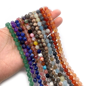 Fili di perle di agata naturale sfaccettata per gioielli fai da te in vari colori vivaci