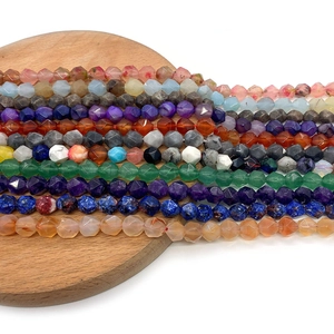 Perline in pietra d'agata naturale sfaccettata in colori assortiti per gioielli fai-da-te