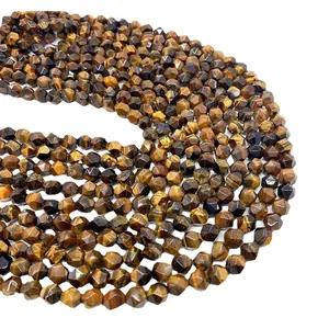 Facettierte Natur Tigerauge Edelsteinperlen für DIY-Halsketten und Schmuckherstellung