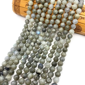 Perle tonde in labradorite naturale con riflessi blu per la creazione di gioielli