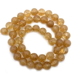 Natural round yellow watermelon stone beads 6-10mm for DIY jewelry making