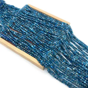 Strand of faceted blue apatite beads 2-4mm for DIY jewelry making and bracelet supplies