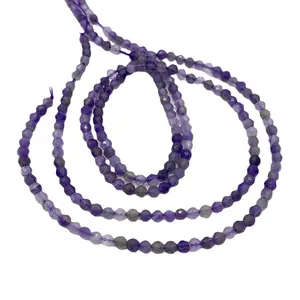 Facettierte natürliche lila Amethyst Perlen für DIY Schmuck und Armband Zubehör
