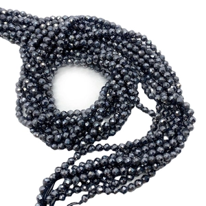 Faceted natural hematite stone round beads 2-4mm for DIY jewelry making accessories