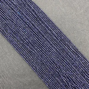 Gefacetteerde Ronde Blauwe Zandsteen Losse Kralen Voor DIY Sieraden Maken Middernacht Sterrenhemel Kralen Voor Armband Dames