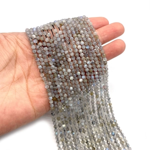 Faceted natural labradorite gemstone beads 3mm-4mm for DIY jewelry making