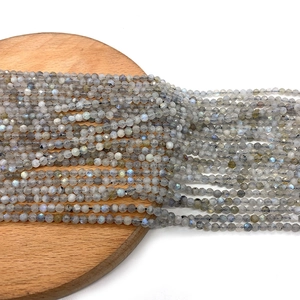 Faceted natural blue labradorite beads strings for handmade jewelry and DIY bracelet making