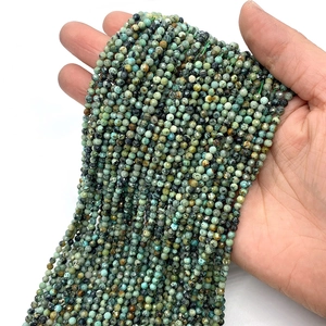 Strands of faceted African Turquoise 2-4mm natural stone beads for DIY jewelry making