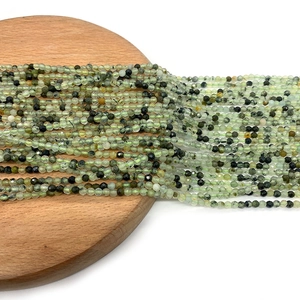 Faceted natural green prehnite round beads 2-4mm for DIY jewelry making and bracelet crafts