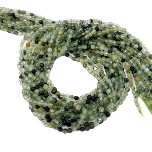 Faceted natural green prehnite round beads 2-4mm for DIY jewelry making and bracelets