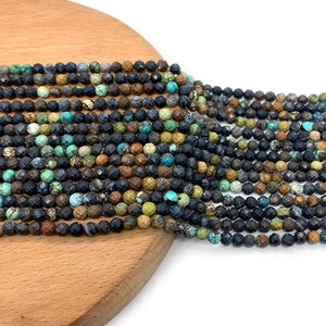 Faceted African Blue Pine natural stone beads 2-4mm for DIY jewelry making and bracelets