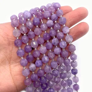 Faceted lavender amethyst gemstone beads for DIY bracelet jewelry making craft