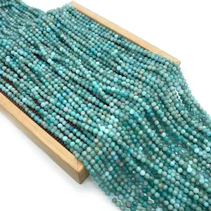 Gefacetteerde 2-4mm Amazoniet natuursteen kralen voor DIY sieraden maken en armbanden