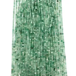 Perles facettées en aventurine verte naturelle 2-4mm pour bijoux DIY et artisanat