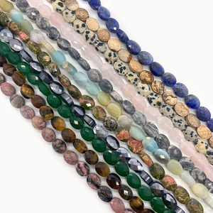 Gefacetteerde ovale kralen van natuursteen zoals kwarts en lapis voor DIY-sieraden