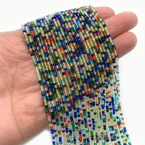 Macro di perline di vetro sfaccettate colorate da 2mm per la creazione di gioielli DIY