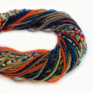 Cuentas de espinela de vidrio facetadas arcoíris 2mm 3mm para collares DIY y joyería