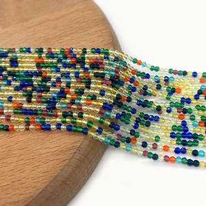 Perline sfaccettate in vetro di cristallo multicolore 2mm-3mm per creazione gioielli