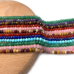Faceted natural gemstone beads in multiple colors for DIY jewelry making and crafts