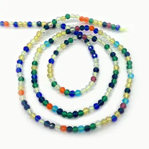 Perle colorate in cristallo di vetro sfaccettato 2mm 3mm per creazione gioielli fai da te