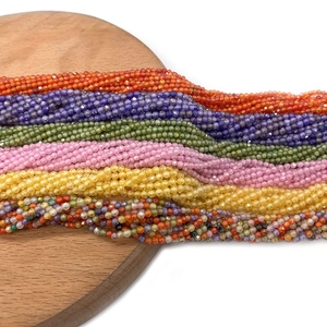 Gefacetteerde natuursteen zirkoon ronde kralen in verschillende kleuren voor DIY sieraden