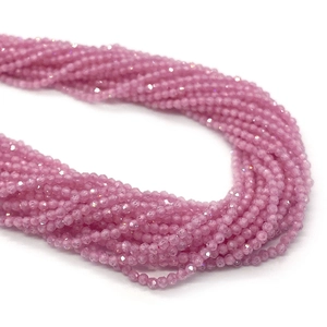 Roze natuursteen gefacetteerde ronde kralen strengen voor DIY sieraden maken en armbanden