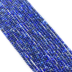 Macro view of 2-4mm faceted lapis lazuli round beads for DIY jewelry making