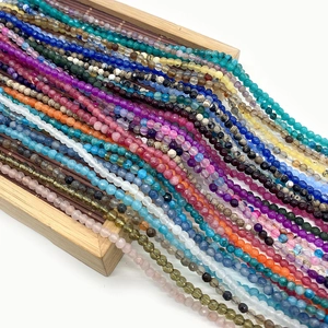Perles en pierre naturelle facettée 4-6mm multicolores pour bijoux DIY et colliers