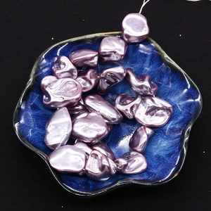 Natural purple irregular freshwater shell beads for DIY necklace jewelry making