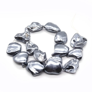 Irregular silver gray natural shell beads 15-25mm for DIY necklace and jewelry making