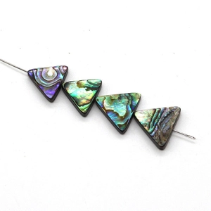 Natural abalone shell triangle beads with iridescent luster for DIY jewelry making