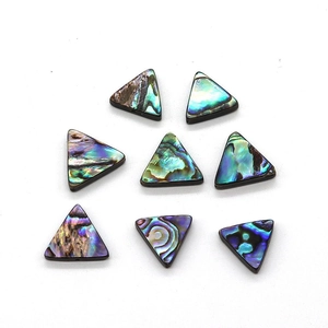 Polished natural abalone shell triangle beads with iridescent luster for DIY jewelry making