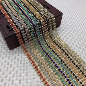 Catena di Perline in Cristallo Sfaccettato in Rame e Pietra Naturale Per Creazione di Gioielli Fai da Te Bracciale Collana Fatta a Mano