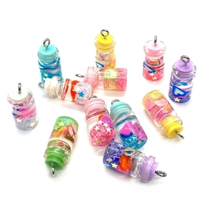 Mini ciondoli colorati in vetro con stelle e cuori per la creazione di gioielli DIY