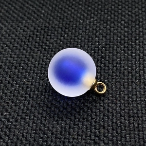 Matte acrylic 16mm round ball pendant with blue gradient for DIY jewelry making