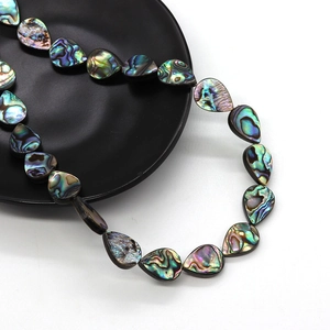 Natural Abalone Shell Water Drop Loose Beads For DIY Jewelry Making Polished Iridescent Sea Shell Teardrop Beads Accessories