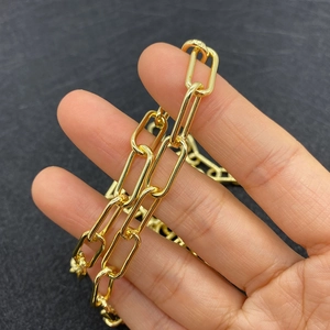 Goldene Büroklammerkette aus Kupfer mit ovalen Gliedern für DIY Schmuckherstellung