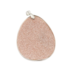 Natural shell teardrop pendant 45x60mm with pink frosted texture and silver bail