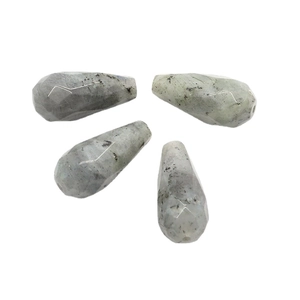 Faceted teardrop labradorite beads with 12x25mm natural stone texture for DIY jewelry making